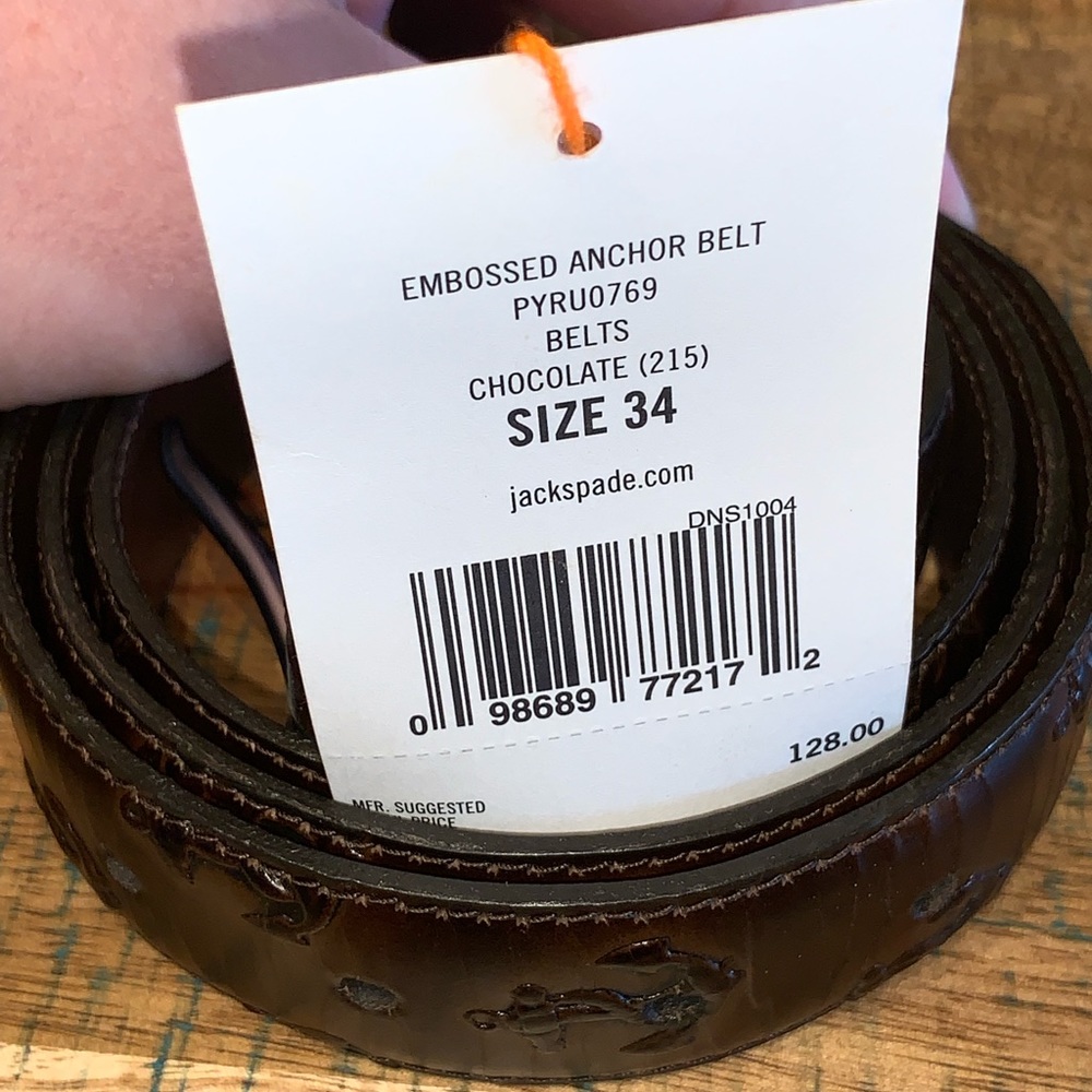 Jack Spade Anchor Belt (chocolate size 34) NWT
